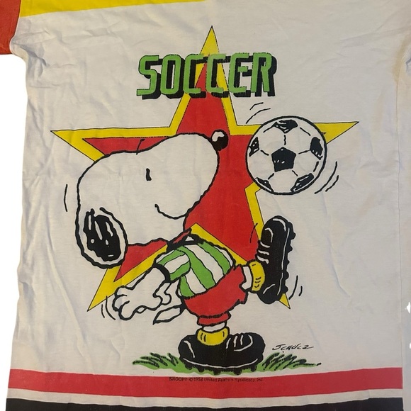 Vintage 1958 Snoopy Soccer T-Shirt - Picture 2 of 6